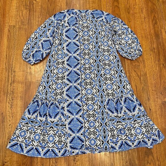 Dixie printed button front peasant dress - Picture 3 of 7